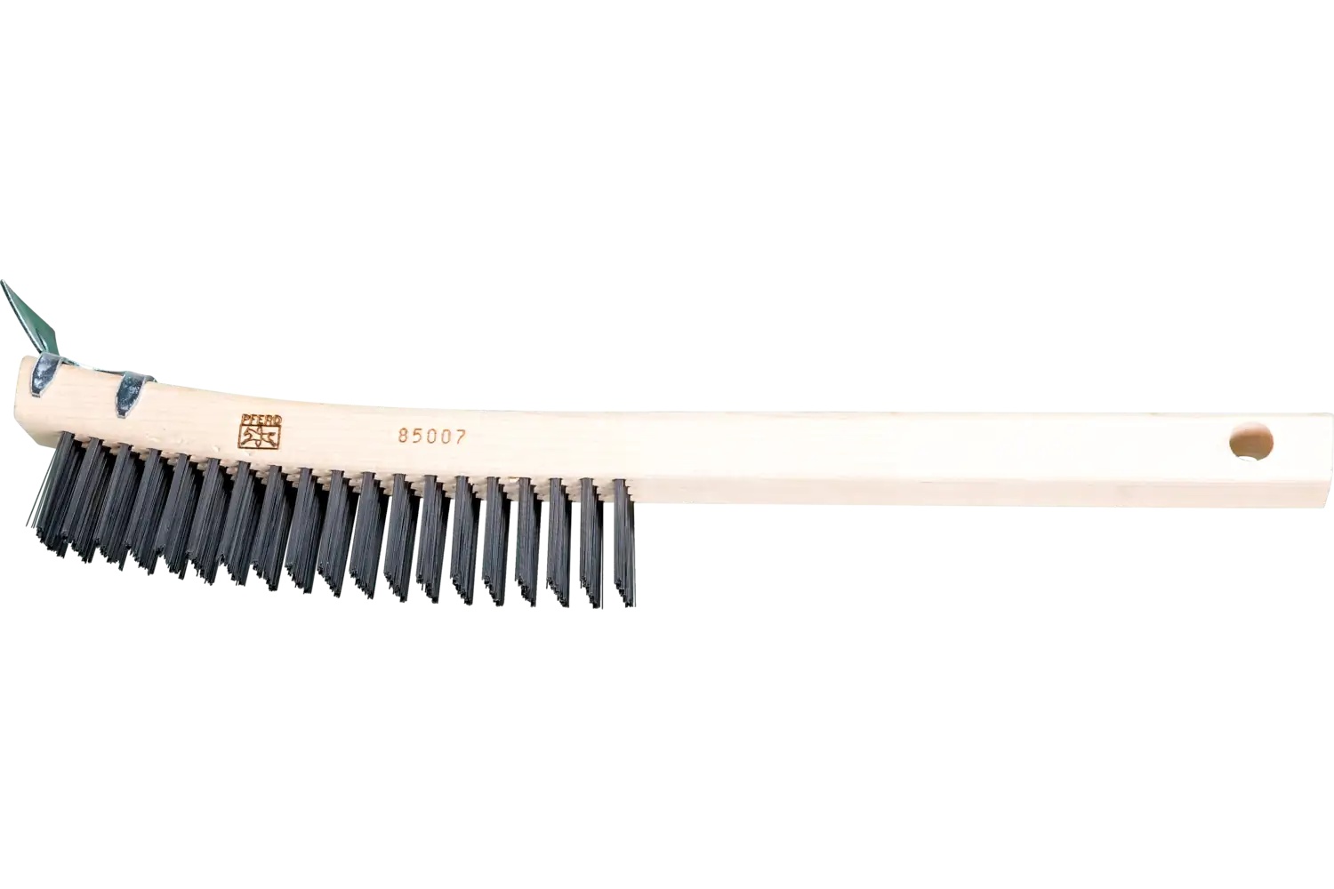 Picture of Pferd Curved Handle Scratch Brush - Scraper 4X19 Rows Carbon Steel Wire Wooden Block